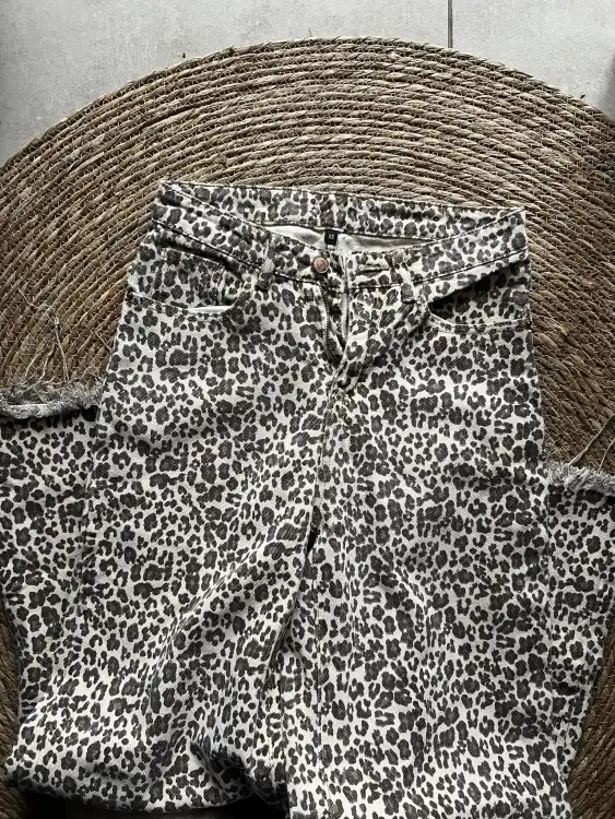 Jeans wide leg leopardo